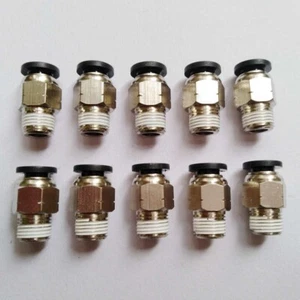 10X Male Straight Connector Tube OD 1/4"(6mm) X NPT 1/8 Air Push In Fitting A394 - Picture 1 of 3