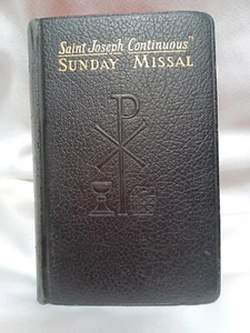 1957 SAINT JOSEPH "CONTINUOUS" SUNDAY MISSAL KATHOLIC T-720 BLACK FAUX LEATHER - Bild 1 von 13