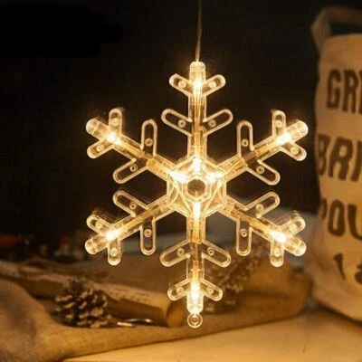 Christmas snowman star lights holiday window decor battery LED holiday lights - Image 1 of 4