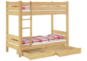 Solido letto castello 100x200 Pino doghe rigide materassi cassettoni 60.16-10MS2 - Foto 1 di 9