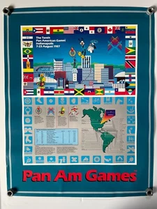 PAN AMERICAN GAMES PPOSTER The Tenth 1987 Indianapolis Visual Pub. 28" x 22" - Picture 1 of 9