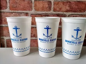 MANDEVILLE SEAFOOD Souvenirbecher 5er SET Kunststoffgläser Anker Grafik (AA) - Bild 1 von 8