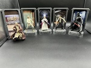Star Wars lot of 5 40th Black Titanium Series Figures luke leia vader solo - Picture 1 of 6