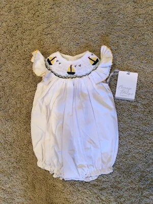 Nuevo con etiquetas Carriage Boutique talla 6m niñas bishop burbuja náutica batida Foto 1 de 3