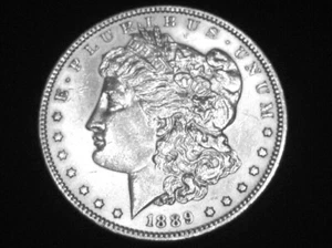 1889 Morgan Dollar -- Almost Uncirculated +++ Details --- Cleaned - Picture 1 of 2