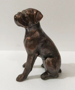 Metal Dog Boxer Statue Figurine Sculpture Copper Antique - Picture 1 of 7