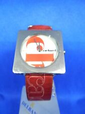 Vintage watch watch uhr cacharel perfume cw 5418 mode red/white original leather