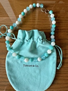 Tiffany Co Picasso 10mm Amazonite Moonstone Chalcedony Bead Necklace - Picture 1 of 20