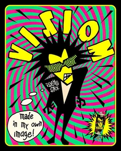 Adesivo vinile Vision Psycho Stick 4,5". Adesivo pubblicitario skateboard stile vintage - Foto 1 di 2
