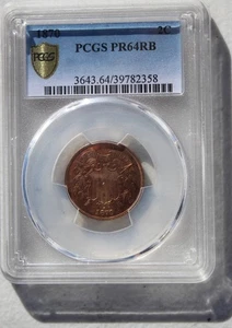 1870 Two Cent 2c, PCGS PR64 , Low Mintage Of Only 1000 - Picture 1 of 4