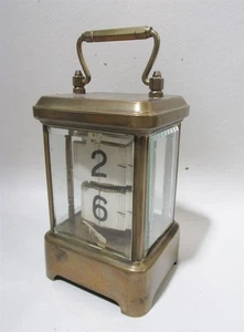 Antike Die Platon Uhr 1903 Kutschengehäuse Ansonia Klappnummern Karten Zifferblatt - Bild 1 von 12