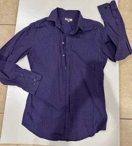 Camisa de vestir ajustada púrpura EXPRESS para hombre talla S 14-14,5 con botones - Imagen 1 de 6