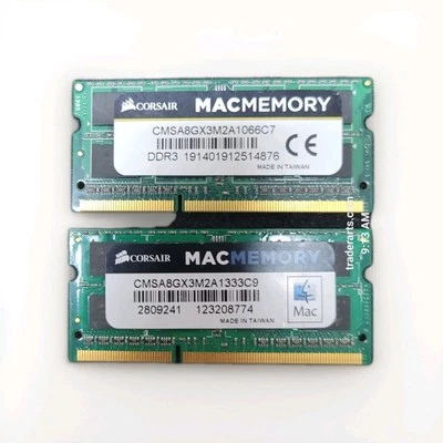 CORSAIR 8GB (2x4GB) DDR3 1333MHz Memory, Apple Mac (CMSA16GX3M2A1333C9) - Image 1 of 4