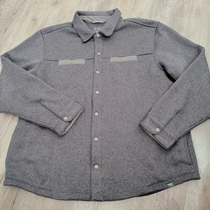 LL Bean Shacket Men XXL Gray Snap Front Fleece Lined Shirt Jacket 508090 Outdoor - Picture 1 of 7