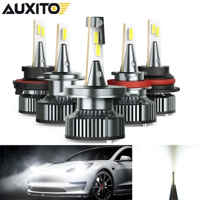2pc AUXITO 9005 9006 9007 H11 H4 H7 H13 LED Headlight Bulbs 360° View Update Y13 - Image 1 of 4