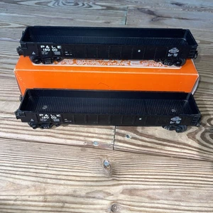 Lot Of 2 MTH Lionel O Guage Pittsburgh & Lake Erie Gondola #180 00 Black Pair - Picture 1 of 8