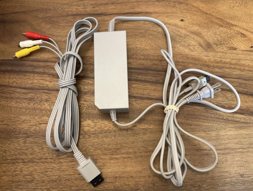 OEM Original Nintendo Wii System Console Power Cord & AV Cables RVL-002 TESTED - Image 1 of 1