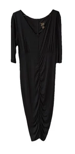 SERENA WILLIAMS SIGNATURE STATEMENT schwarzes Midikleid mit V-Ausschnitt Large - Bild 1 von 5