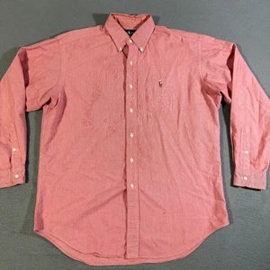 VTG Ralph Lauren Blake Button Down Long Sleeve Shirt Size Medium Flesh Pony - Picture 1 of 6