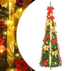 vidaXL Artificial Christmas Tree Green PVC, metal 59.1 in Collapsible - Picture 1 of 9