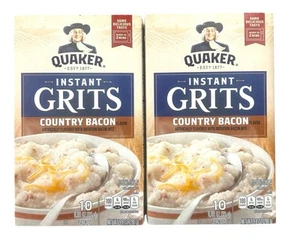 QUAKER Instant Grits Country Bacon - ZWEI Boxen - je 9,8 Unzen / 20 Päckchen - Bild 1 von 2