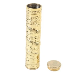 Portable Golden Zinc Alloy Tube Embossed Sealed for Food & Items - Picture 1 of 17