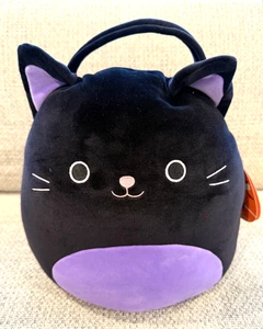 NEW Squishmallows 11” AUTUMN THE PURPLE &BLACK CAT Halloween Treat Pail Bag 2025 - Picture 1 of 10