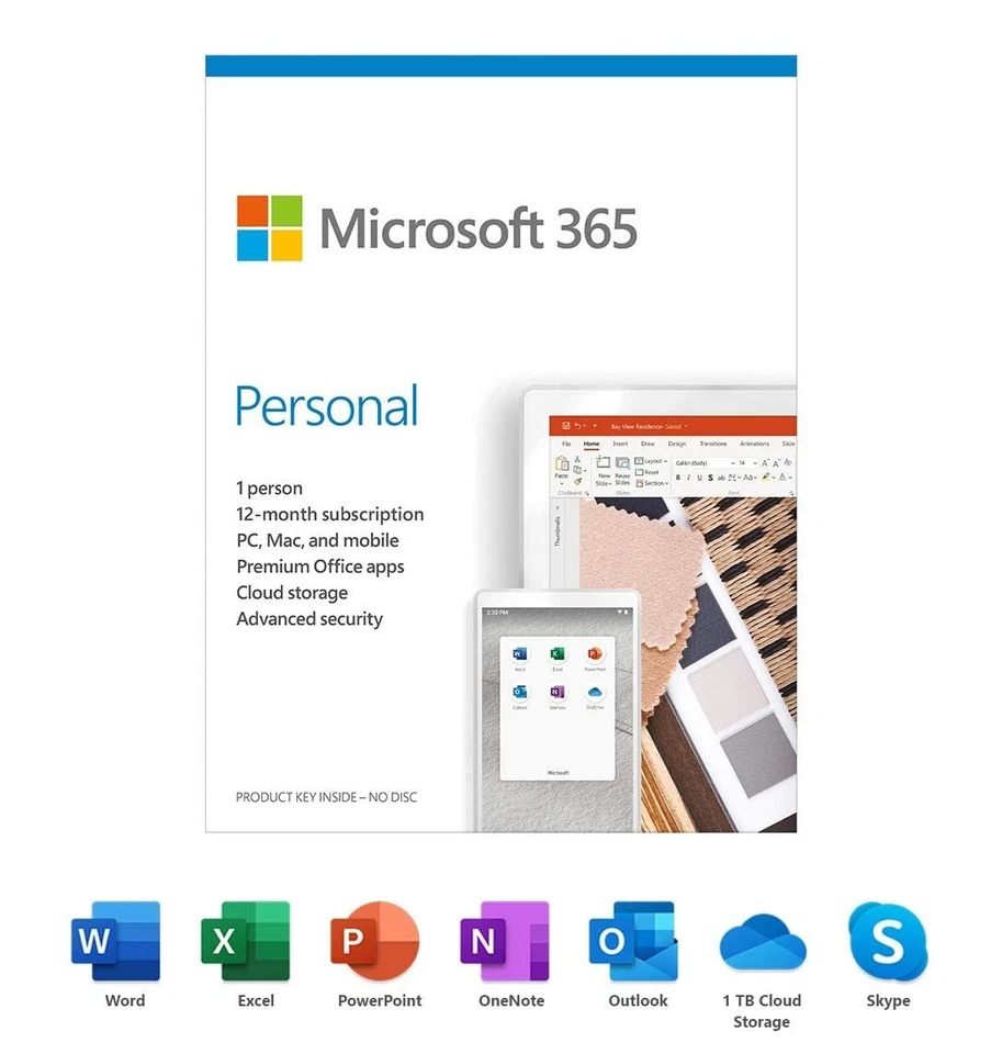 Software Microsoft QQ2-01024 365 Personal Software - 12 Months Subscription - 1 - Image 1 of 1