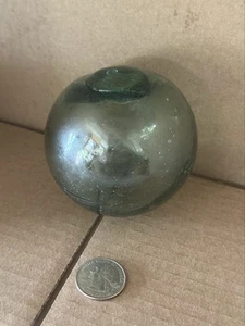 Vintage Green Japanese Glass Fishing Net Float Ball Green 2.5 Inch - Picture 1 of 8
