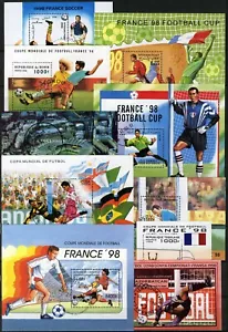 Football World Cup France 1998, 10 different Miniature sheets VFU cat + €30 - Picture 1 of 1