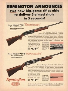 Vintage Remington Big Game Gewehre Woodsmaster Gamemaster Bridgeport CT Druckanzeige - Bild 1 von 1