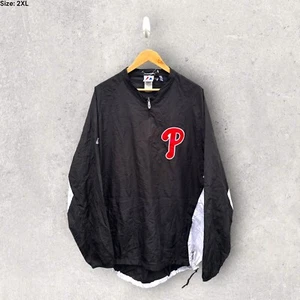 Philadelphia Phillies Quarter Zip Majestic Windbreaker Jacket Size 2XL - Picture 1 of 3