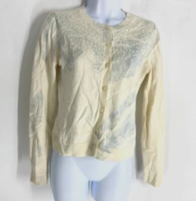 Suéter acanalado con botones lentejuelas blancas para mujer Rachel Roy de $80 talla XL Foto 1 de 4