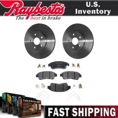 Kit de rotores de freno delanteros pastillas de freno de cerámica y herrajes para Toyota RAV4 1996-2000 Foto 1 de 4