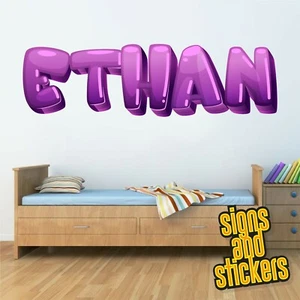 Wandaufkleber Kinder Name personalisiert Graffiti für Jungen Mädchen Schlafzimmer Kunst. - Bild 1 von 2