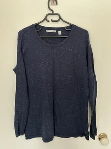 COUNTRY ROAD NAVY BLUE SPECKLED L/SLEEVE TOP SZ XL – 100% COTTON RRP $70 - Picture 1 of 5