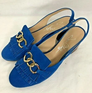 Jane Orloff Finley Blue Slingbacks 7M - Picture 1 of 5
