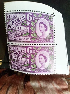1963 Paris Postal Congress GB Stamps MH pair SG636 - Picture 1 of 1