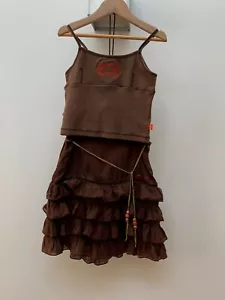 ESCADA brown top and silk skirt set, MADE IN FRANCE, girls size 8 - Picture 1 of 11