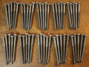 50 Piece 5/16" x 4" Long Hex Head Lag Bolts Plain Steel Wood Coach Screws - Picture 1 of 7