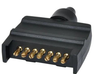 Trailer Plug 7 Pin Flat Plastic Male Connector In-Line - Picture 1 of 3