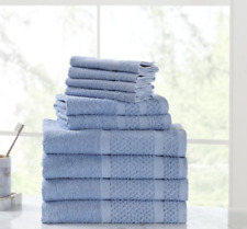 10 Piece Towel Set 100% Cotton Bath Towels Hand Towels WashCloths Soft Absorbent