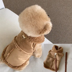 Dog Clothes Coat Puppy Pet Warm Winter Teddy Thicken Fleece Jackets With Buck ~ - Picture 1 of 18
