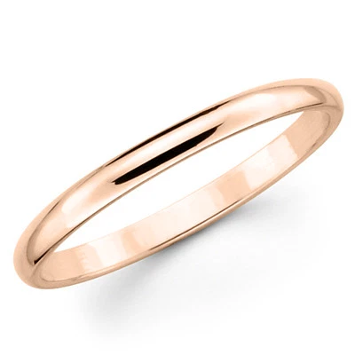 14K Solid Rose Pink Gold 2mm Comfort Fit Men's and Women's Wedding Band Ring - Image 1 of 3