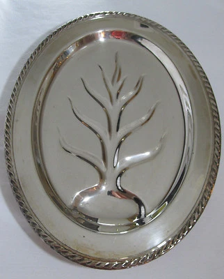 ОВАЛЬНЫЙ ПОСЕРЕБРЕННЫЙ МЯСНОЙ СЕРВИРОВОЧНЫЙ ПОДНОС WM ROGERS 4110 - Изображение 1 из 4