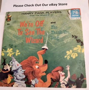 Rare !!! 1953 We're Off To See The Wizard - Hanky Plank Players Cricket 78 RPM - Foto 1 di 6