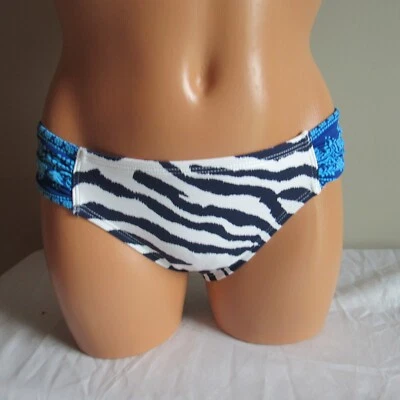 Tommy Bahama Zebra Side Shirred Hipster Swim Bottom Mare Navy/White S NWT - Image 1 of 3