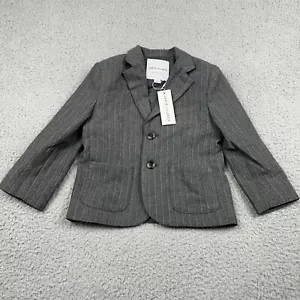 Janie and Jack Blazer Boys Toddlers 3 Gray Striped Sports Coat Holiday 2 - Picture 1 of 11