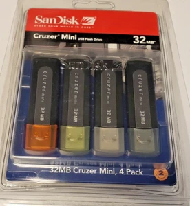 SanDisk 4 PAC Cruzer Fit Flash Drive 32GB USB 2.0/3.0 Memory Stick Mini USB New - Picture 1 of 3