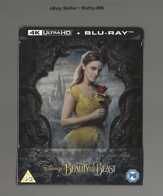 BEAUTY AND THE BEAST (2017) - UK EXCLUSIVE 4K + BLU RAY STEELBOOK - NEW & SEALED - Image 1 of 4
